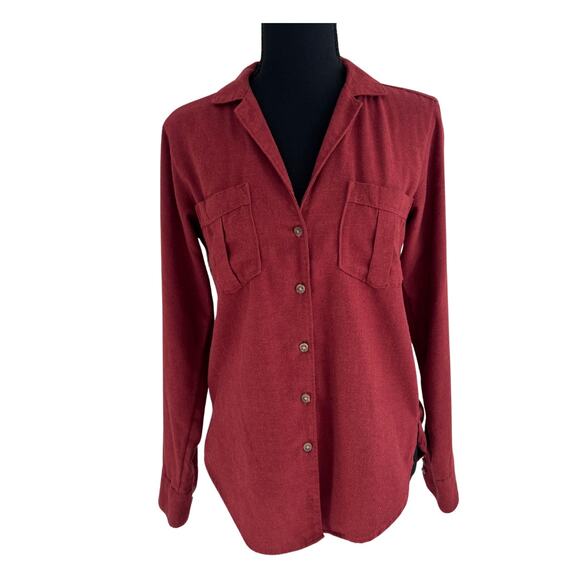 Abercrombie & Fitch Rust Long Sleeve Button Down Boyfriend Shirt - xs - Picture 1 of 9